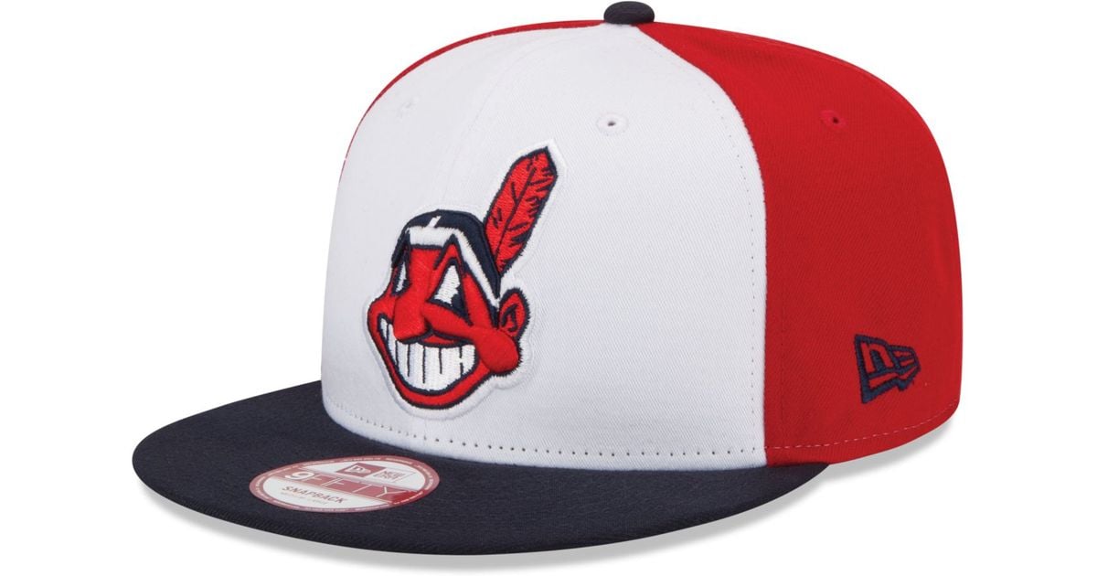 KTZ Cleveland Indians The Rotator 9fifty Snapback Cap in White for Men |  Lyst