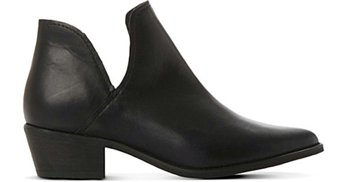 black cut out boots