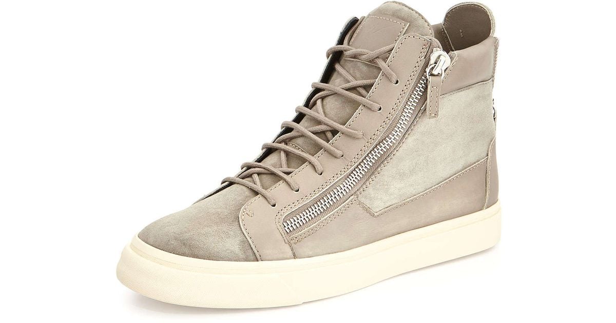high top sneakers with zipper