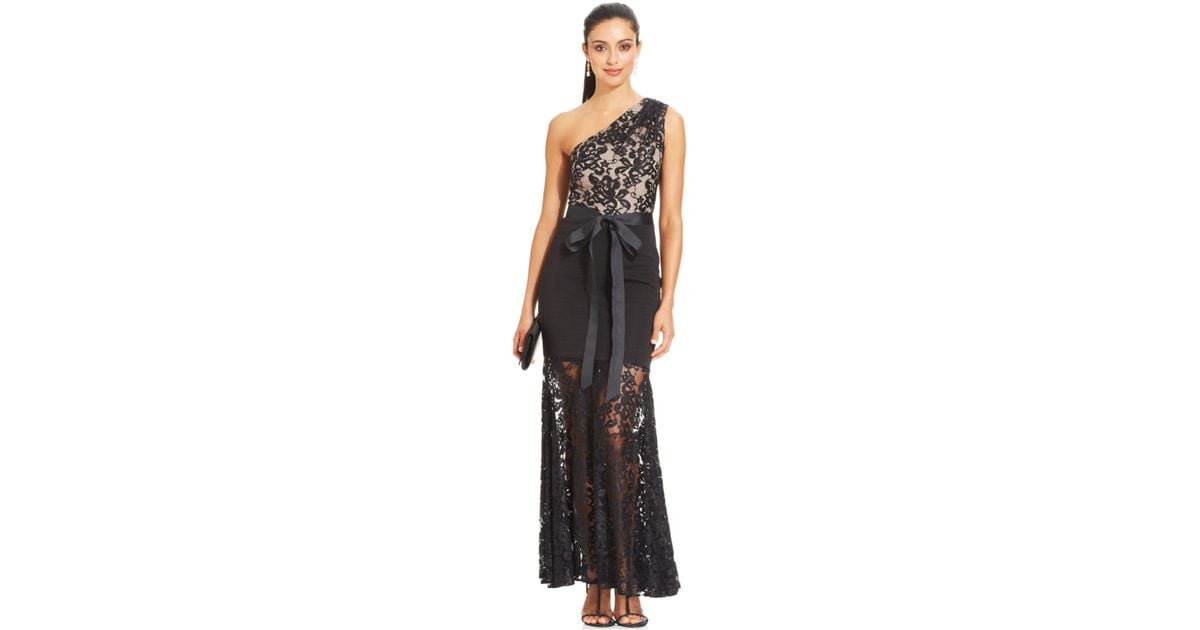 betsy and adam black lace dress