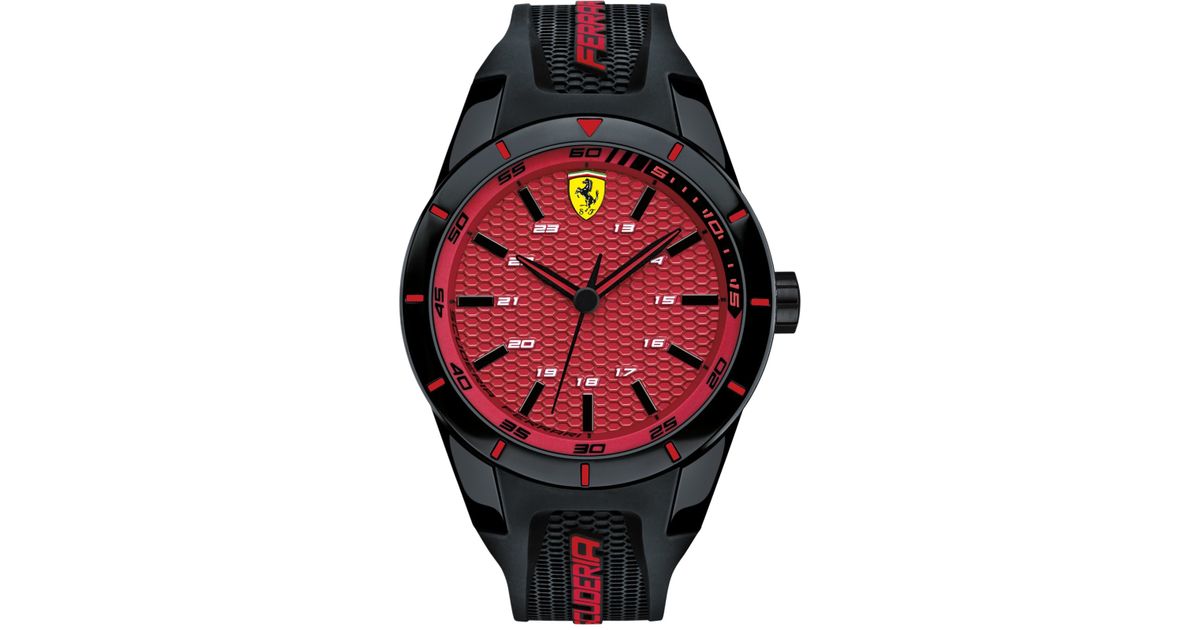 Ferrari Scuderia Men's Redrev Black Silicone Strap Watch