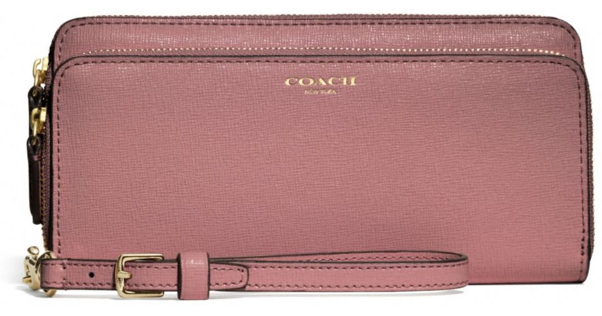 double zip accordion wallet