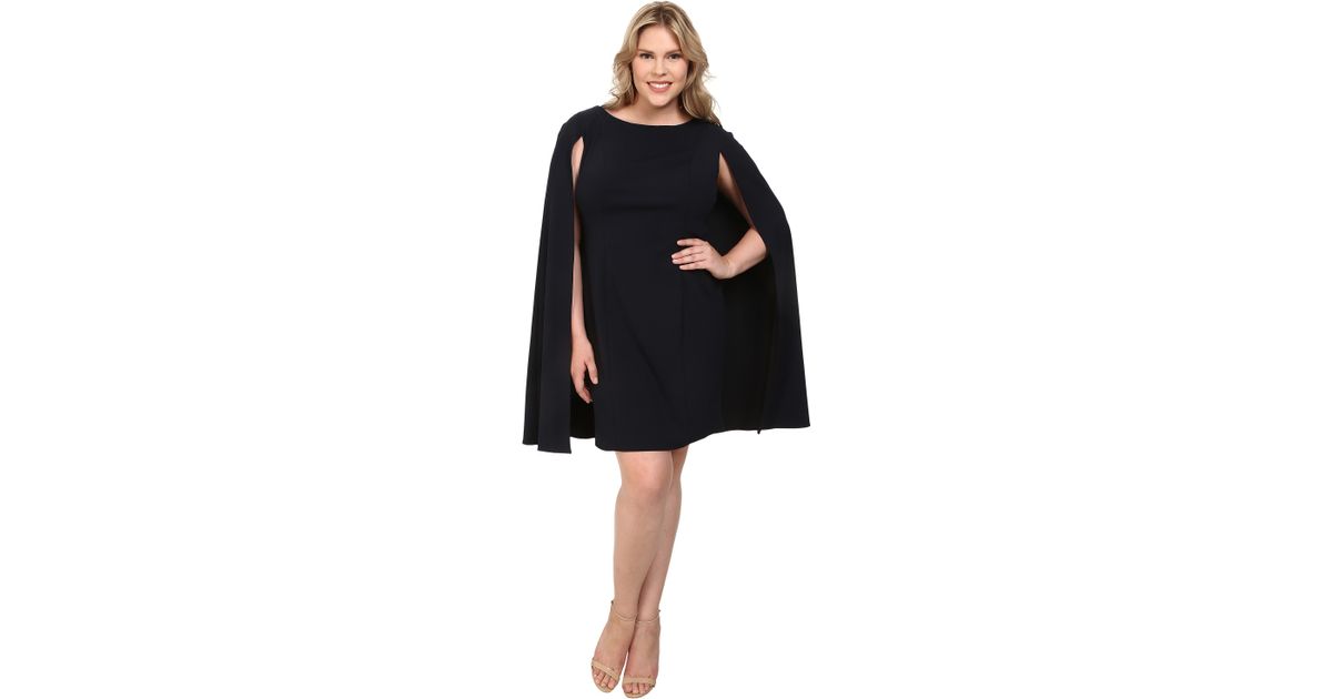 Adrianna Papell Synthetic Plus Size Structured Cape Sheath Dress in  Navy/Ivory (Blue) | Lyst