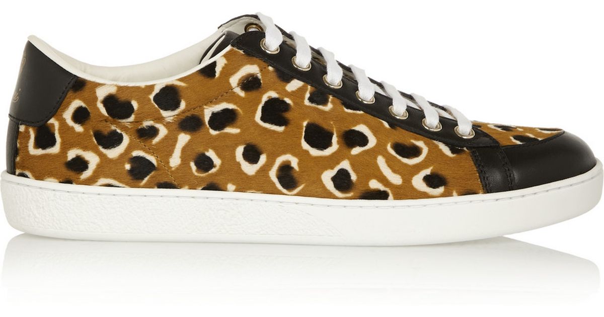 gucci leopard print trainers