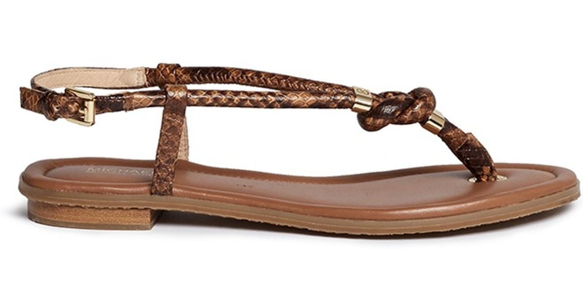 Michael Kors 'holly' Leather Rope Sandals in Black | Lyst