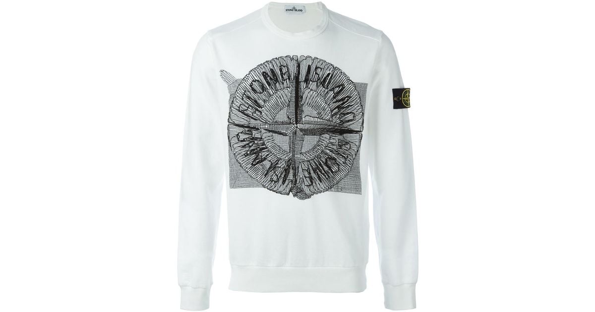 stone island embroidered sweatshirt