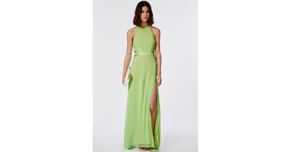 missguided green maxi dress