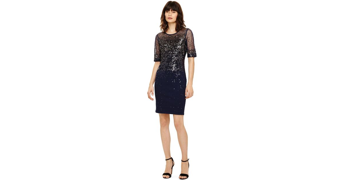 orlena ombre sequin knitted dress