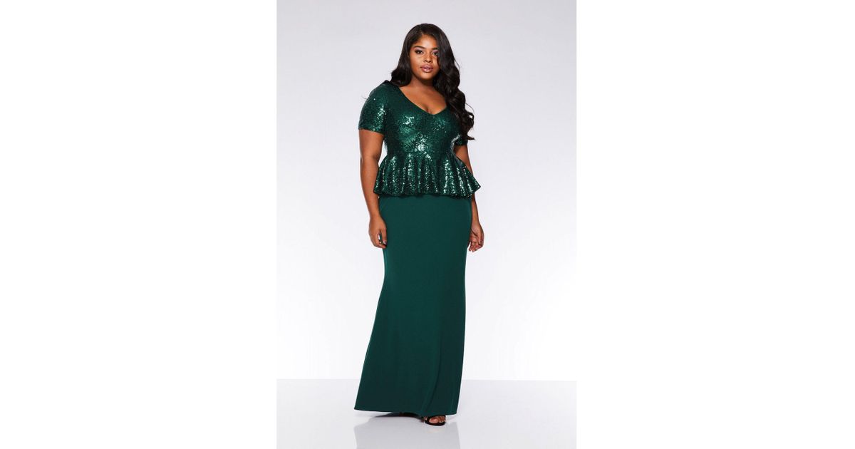 quiz green sequin dress