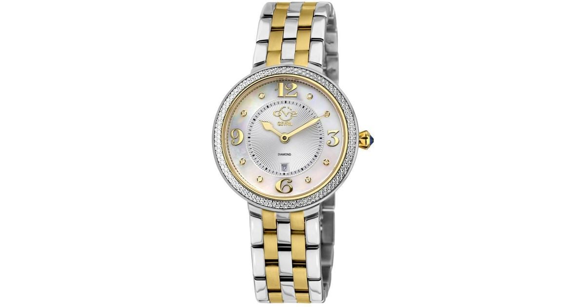 Verona Rome Gv2 Verona Swiss Quartz Watch, Mop Dial Sapphire Crystal in Metallic ...