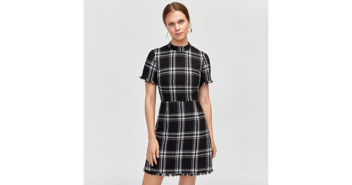 warehouse black kilt pleat mini dress