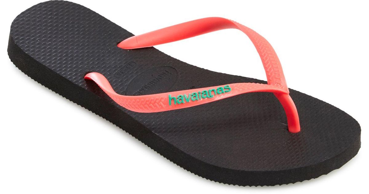 black and coral havaianas