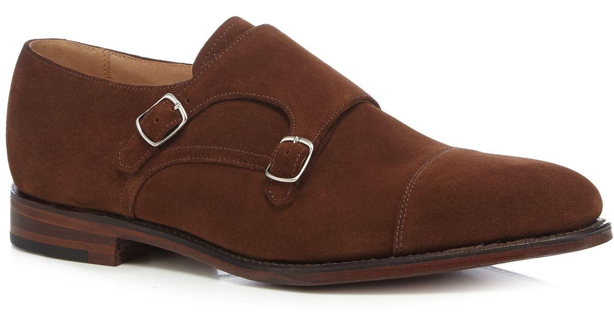 Loake Men's Suede 'cannon' Double Buckle Shoes in Dark Tan (Brown) for ...