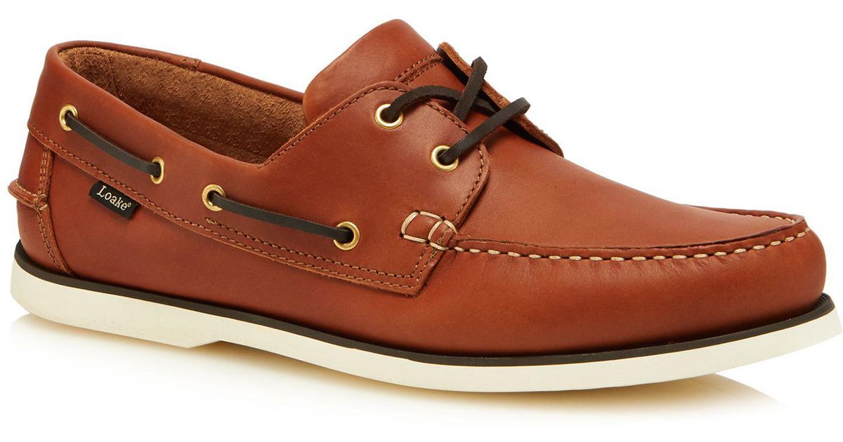 Loake Tan Leather '528' Boat Shoes in Brown for Men Lyst
