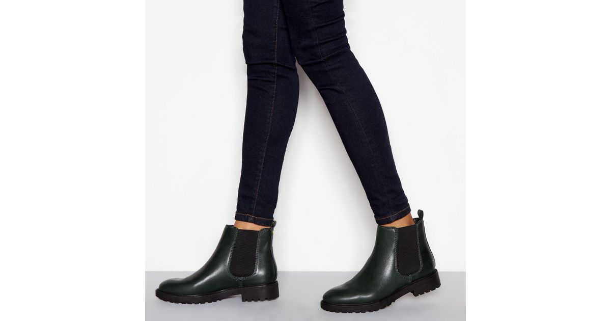 J By Jasper Conran Green Leather 'jasual' Chelsea Boots - Lyst