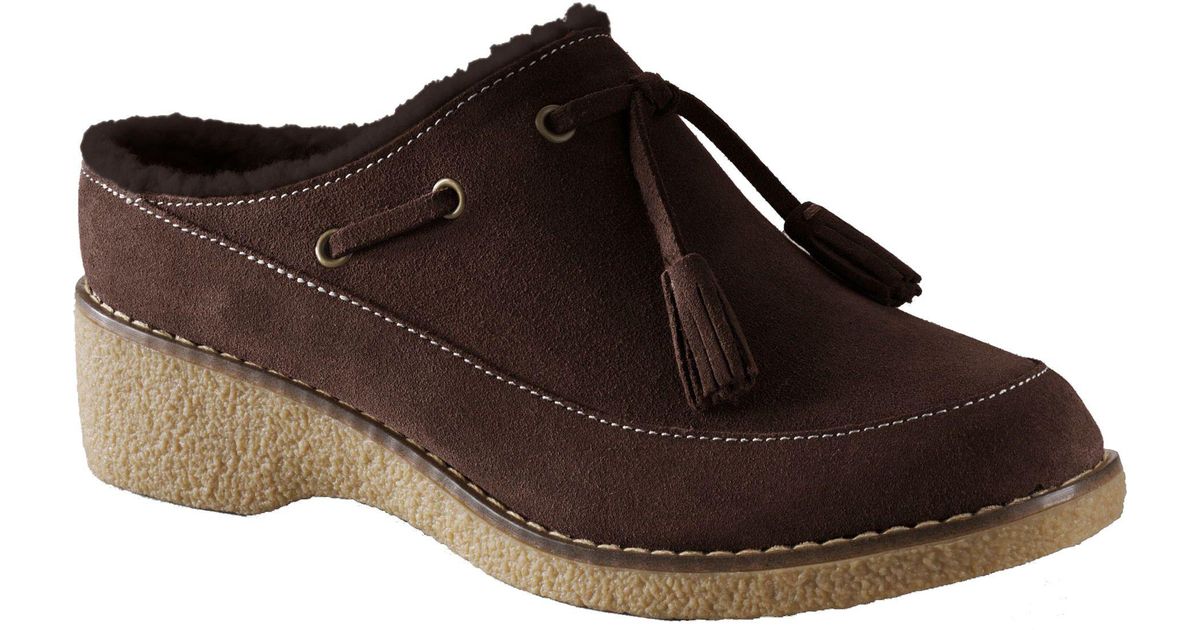 lands end suede clogs
