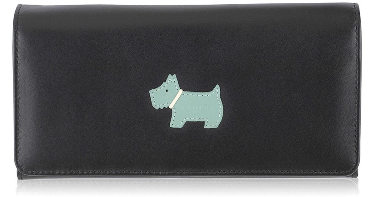 Radley Large Leather 'heritage Dog' Flap Over Purse in Black Lyst