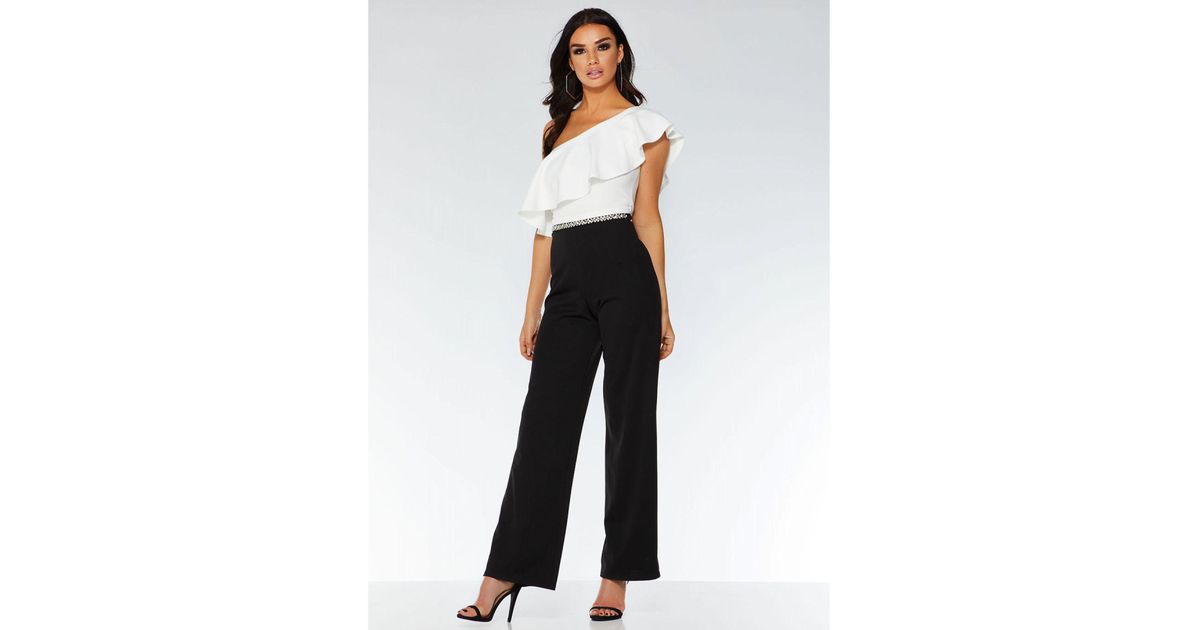 quiz black and white jumpsuit