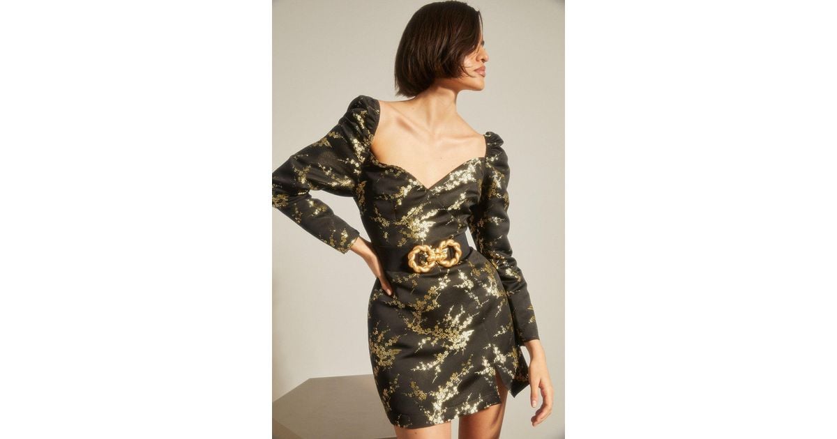 Oasis black gold dress hotsell