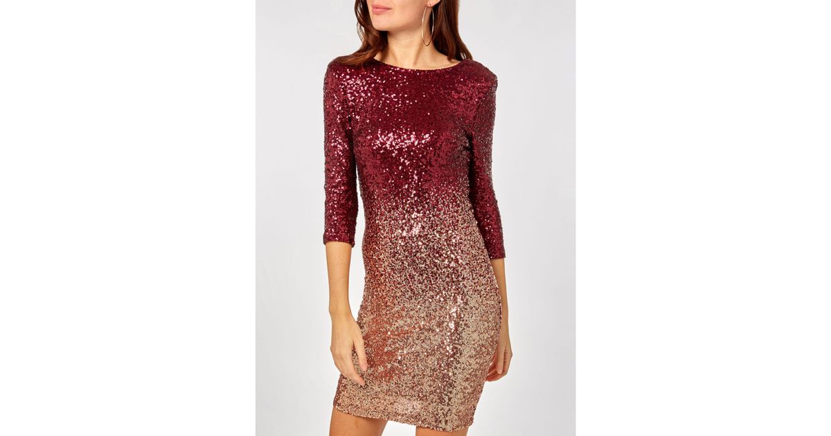 dorothy perkins ombre sequin dress