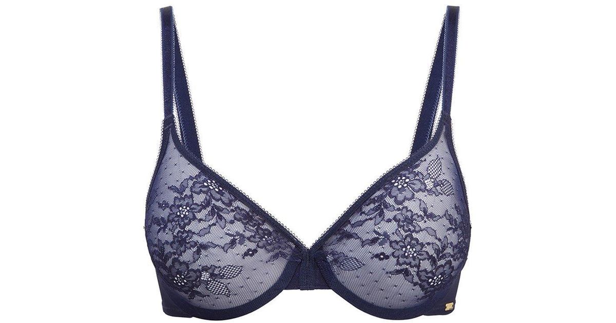 Gossard Glossies Lace Moulded Bra in Blue