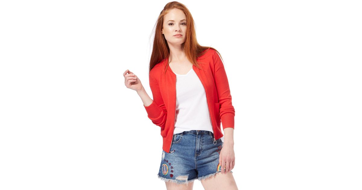Debenhams Red Herring Fine Knit Cardigan Cardie Top Frill Shoulder Long Sleeves