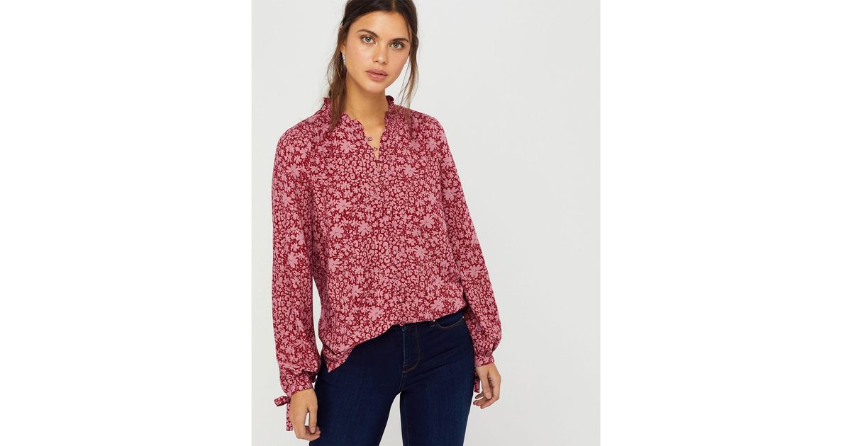 Monsoon Synthetic 'bromount' Ecovero Shimmer Blouse in Pink - Lyst