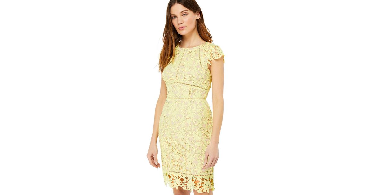 monsoon yellow lace dress