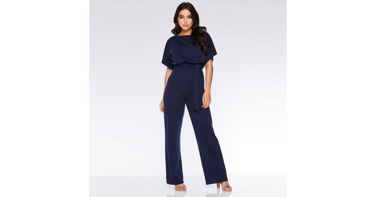 quiz navy batwing jumpsuit