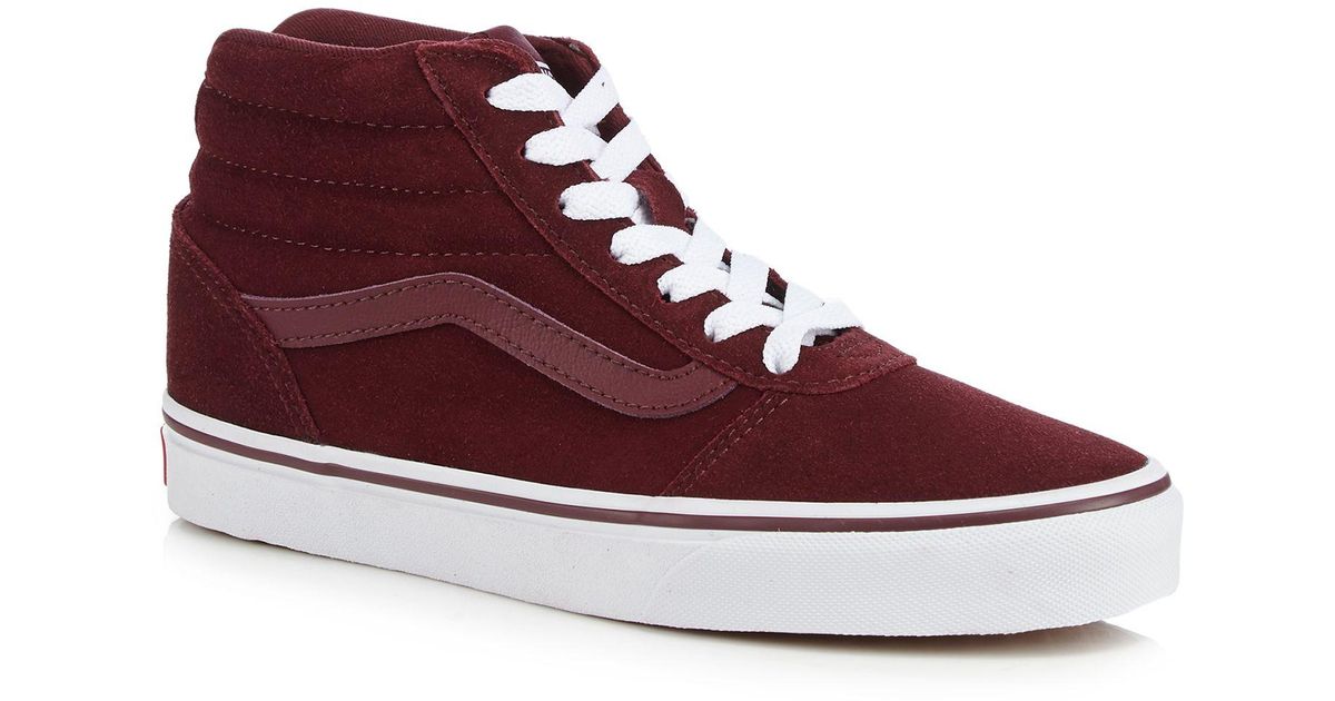 Vans Dark Red Suede 'ward' Hi-top Trainers for Men - Lyst
