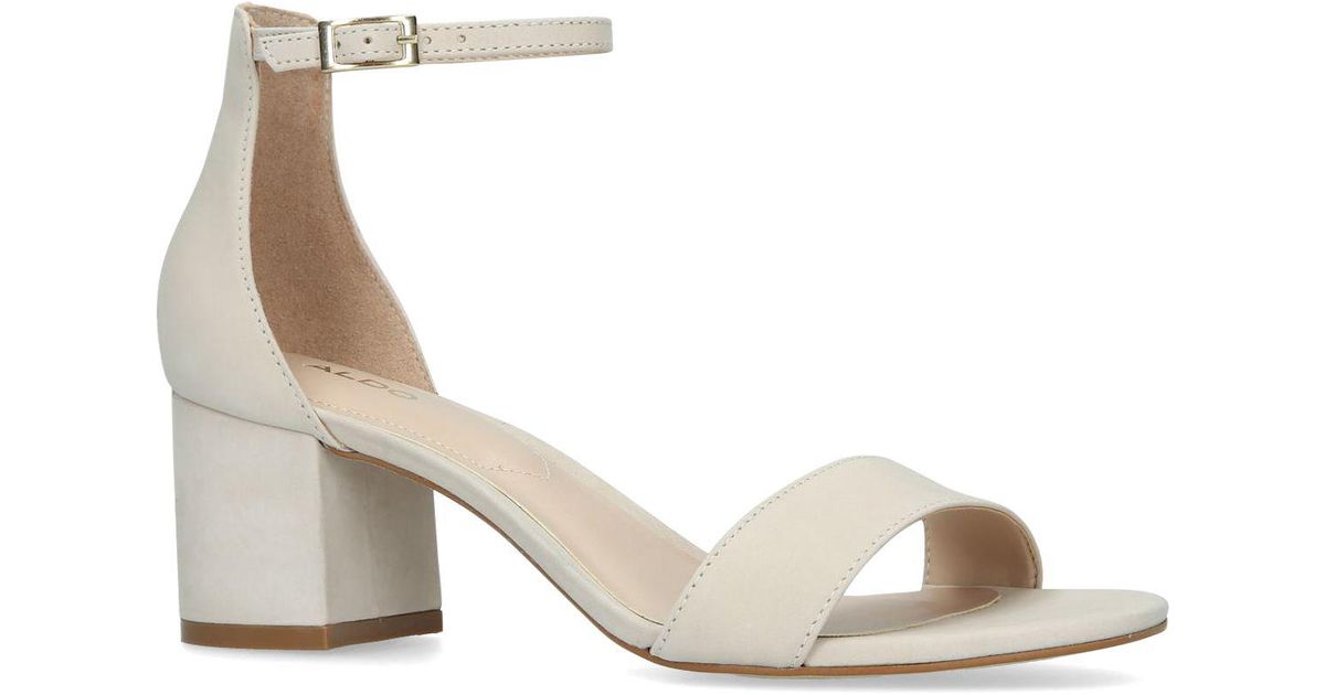 cream block heel sandals