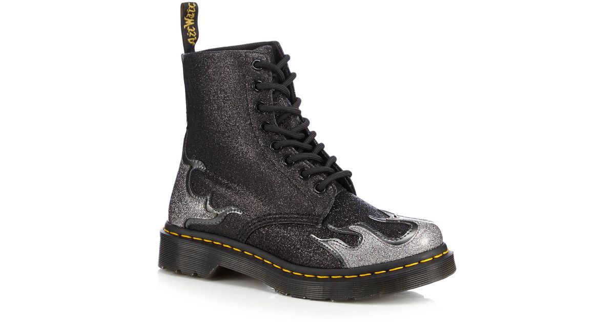 dr martens black glitter pascal
