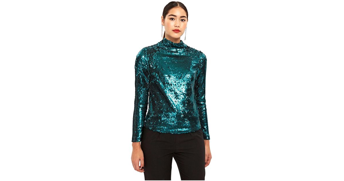 wallis green sequin top
