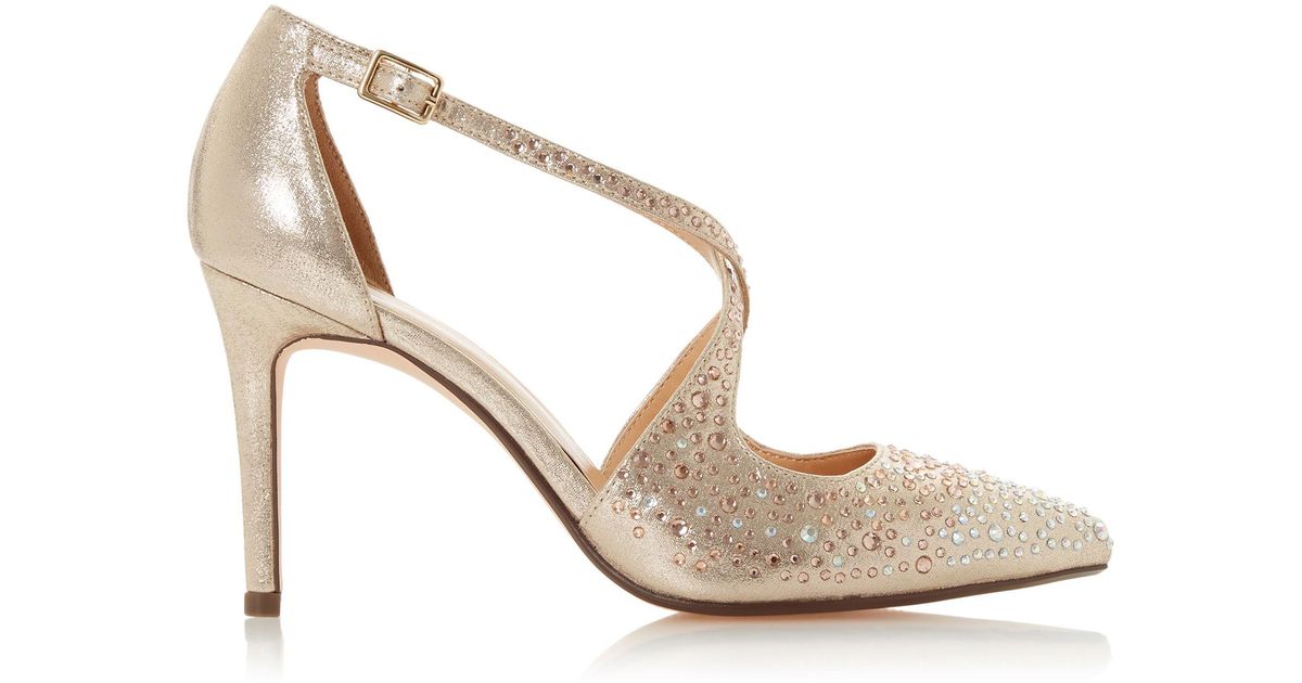 Roland Cartier 'derinda' Mid Stiletto Heel Court Shoes in Gold