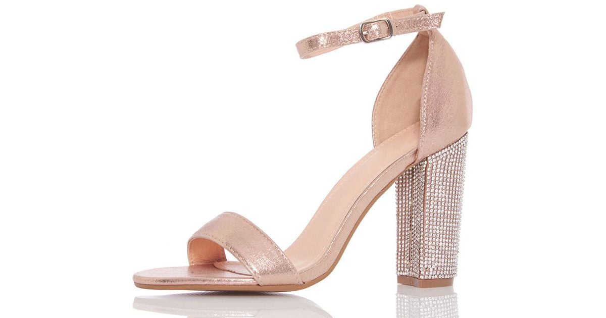 rose gold diamante sandals