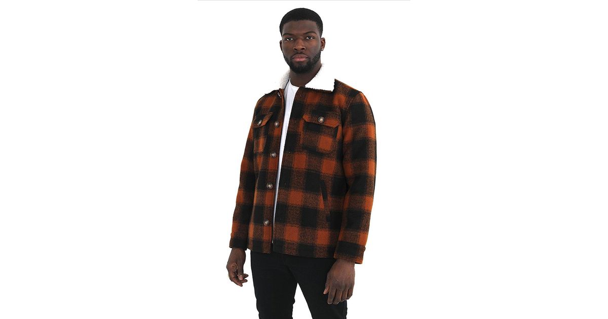 Flannel jacket with sherpa collar cheap