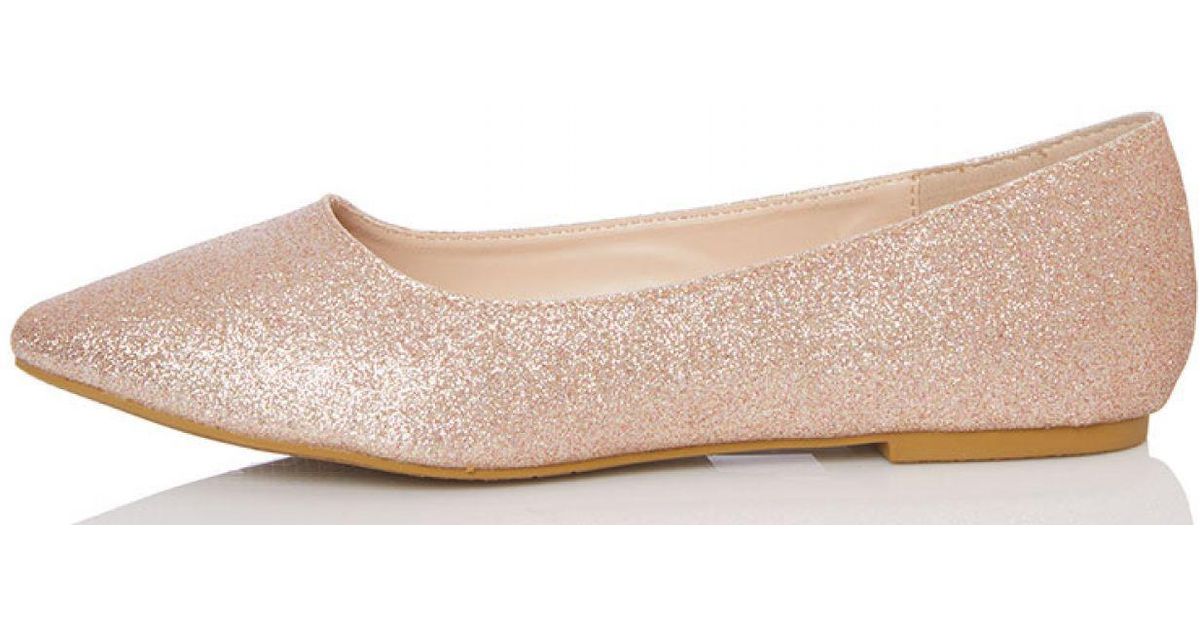 gold flat shoes