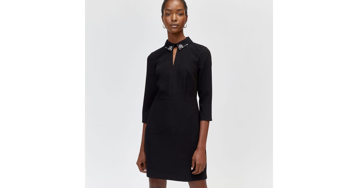 warehouse diamante collar dress