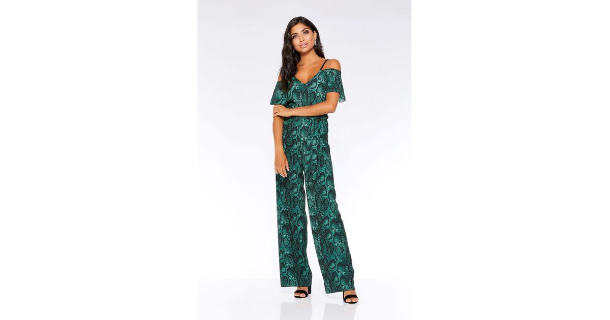green snake print jumpsuit