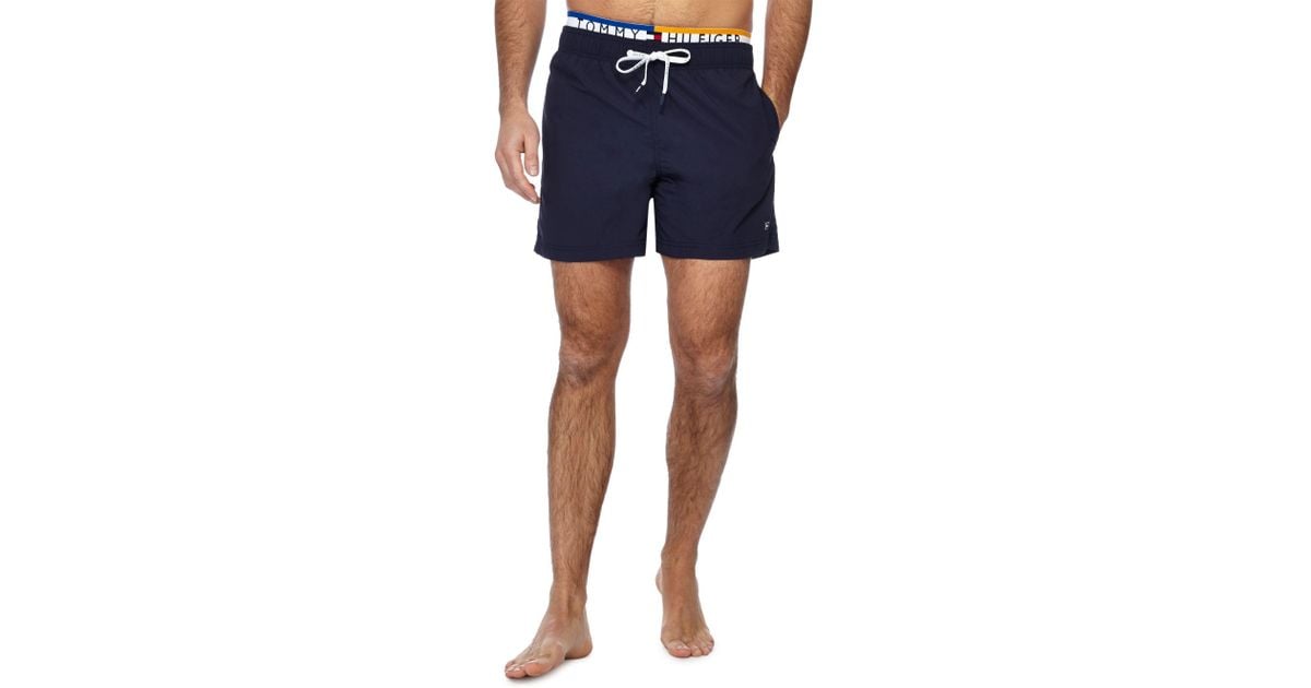 double waistband swim shorts