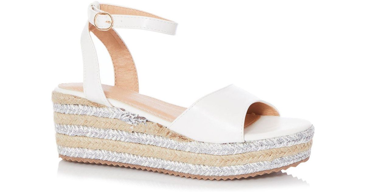 white espadrille wedges