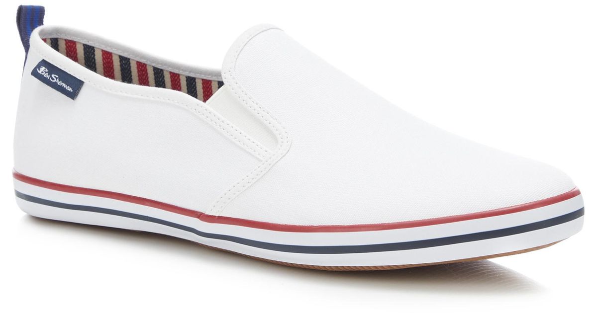 ben sherman leigh slip on canvas trainers