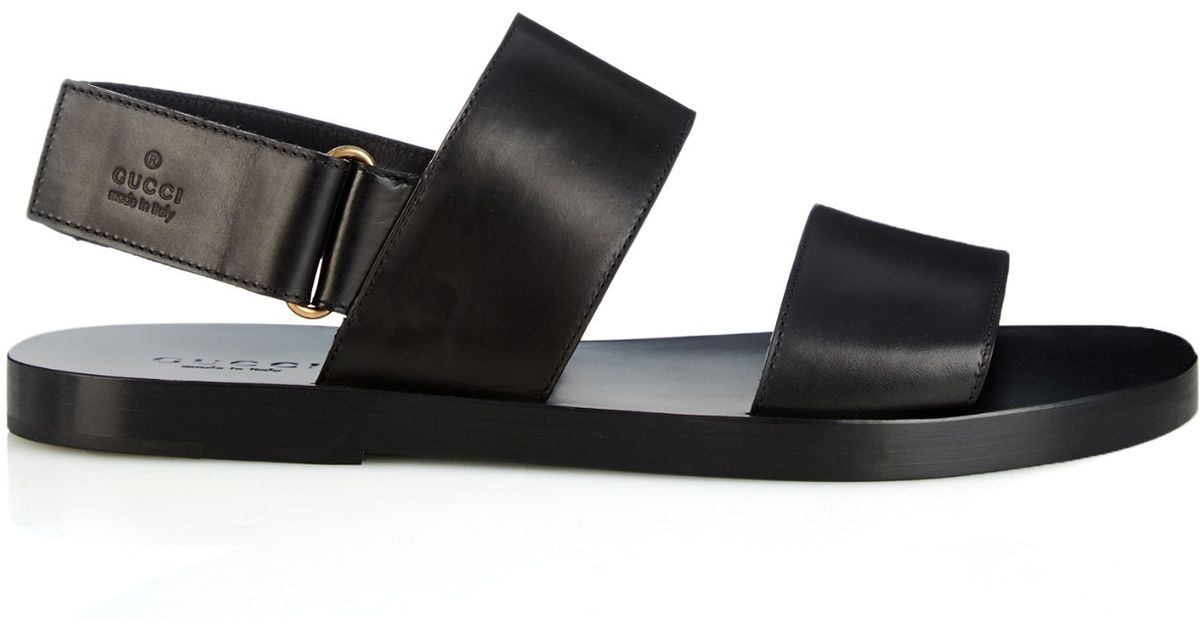 gucci black leather sandals