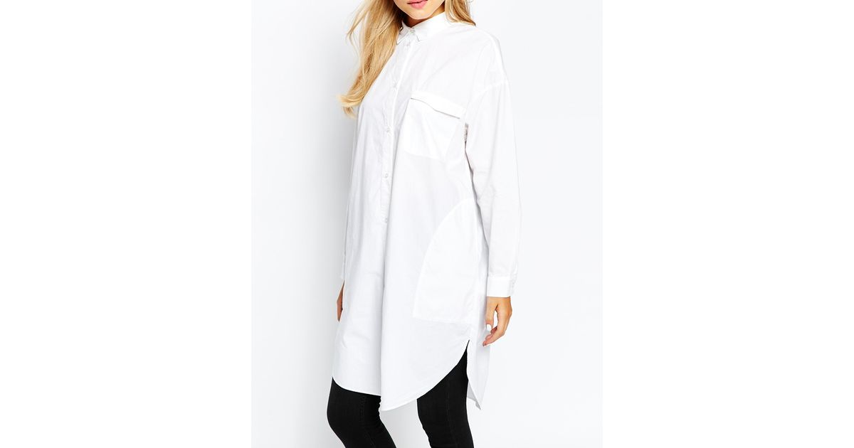 Monki Oversized Boyfriend Shirt in White Lyst