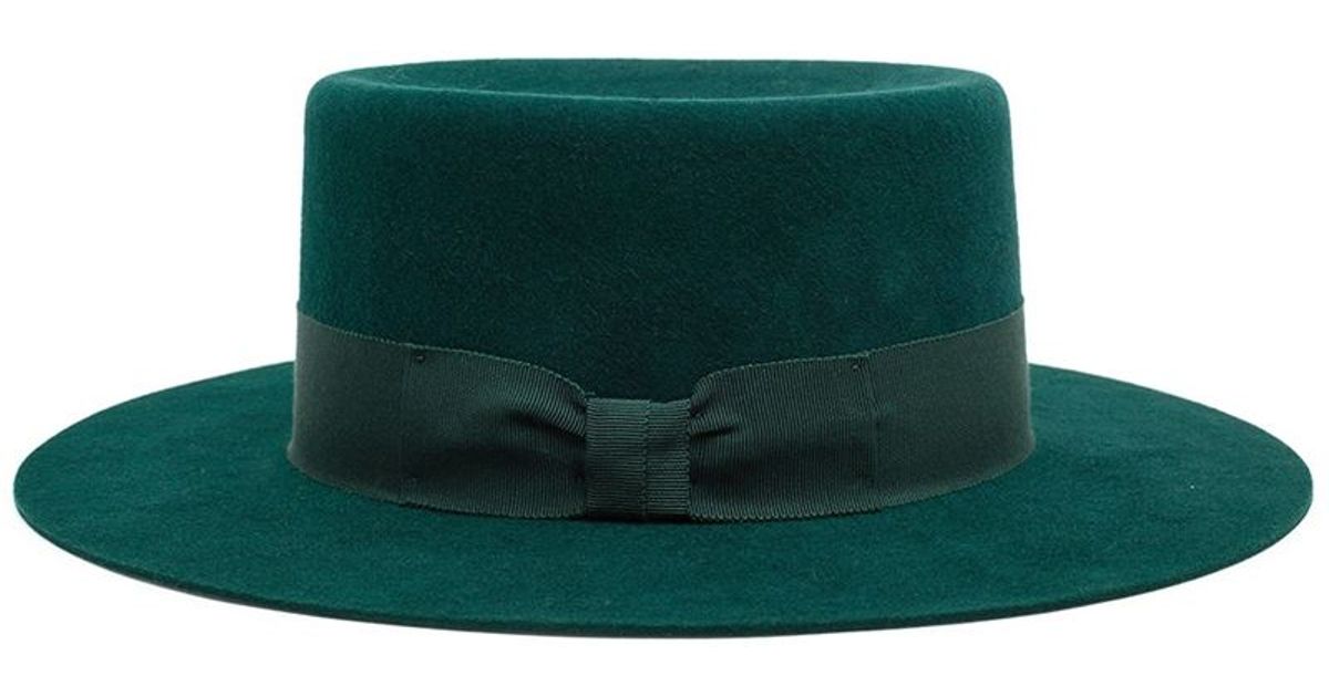 green wide brim hat