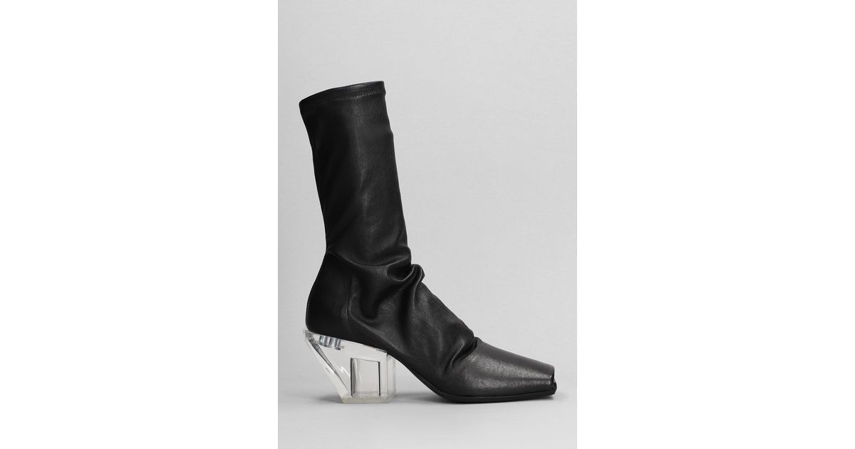 Rick Owens Stretch Sliver High Heels Ankle Boots in Black | Lyst Rick Owens Stretch Sliver High Heels Ankle Boots in Black | Lyst
