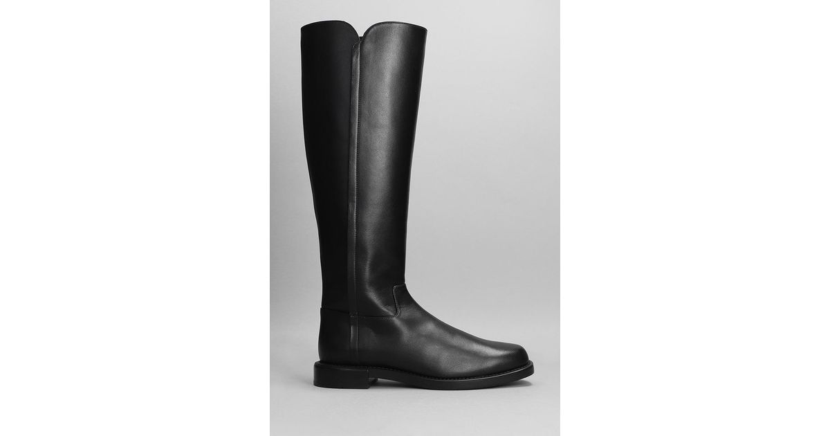 Stuart Weitzman Riding Low Heels Boots In Black Leather Save 1 Lyst