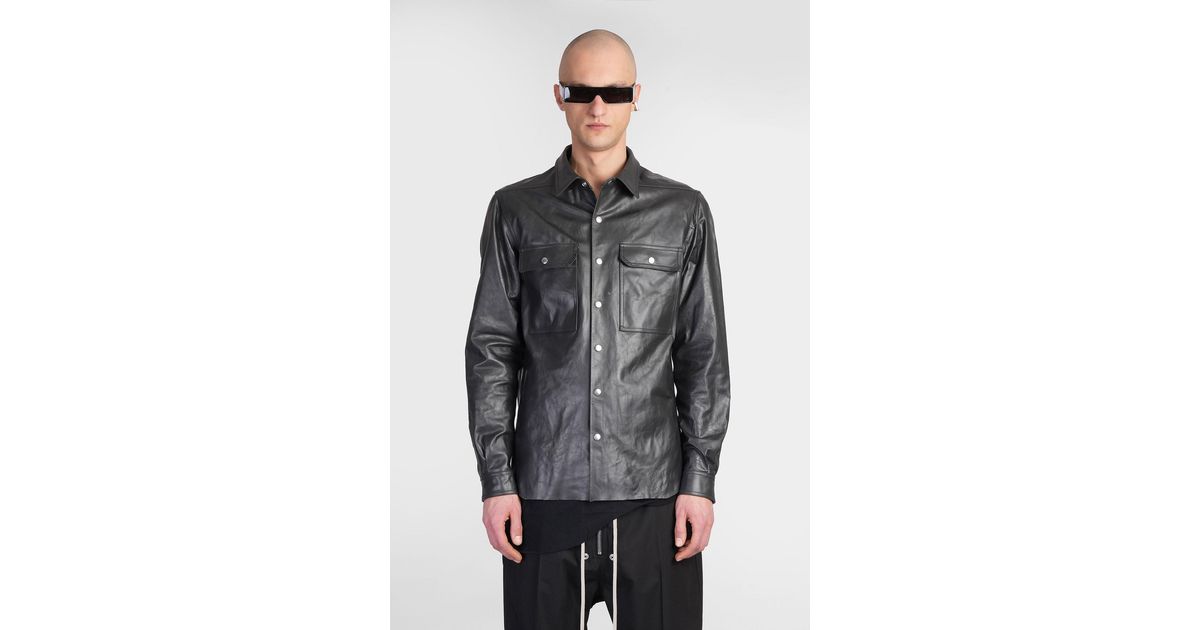 RICK OWENS - Man - Black - Leather Jacket main image 1