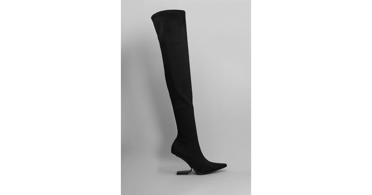 Jeffrey Campbell Compass High Heels Boots In Black Suede | Lyst