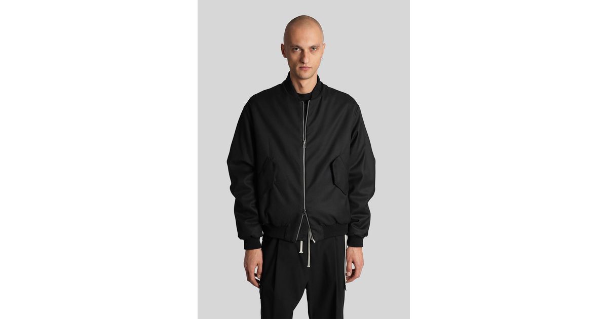 State of Order Ma-5 Zip Bomber Jacket In Black Wool for Men | Lyst